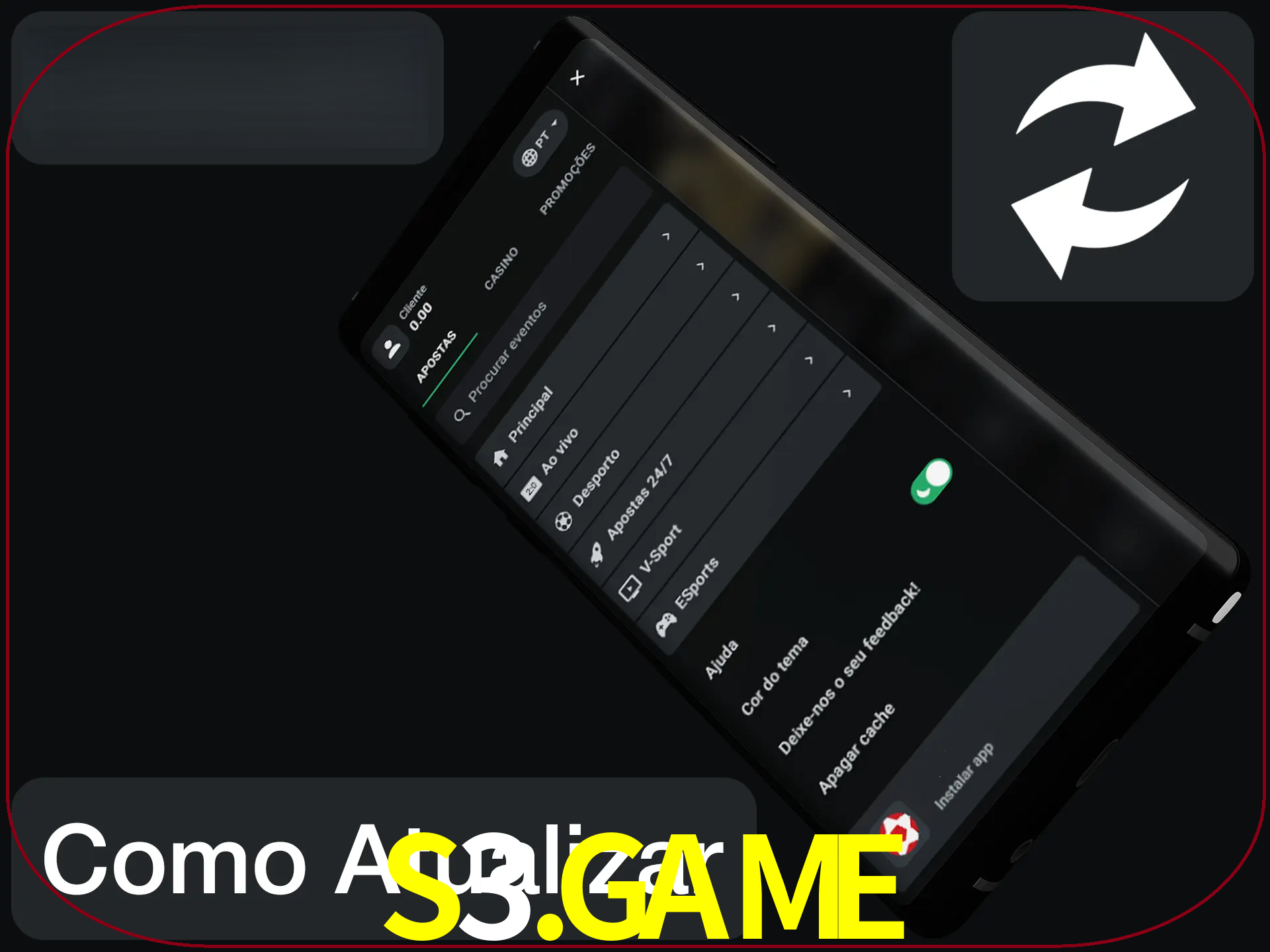 O aplicativo é atualizado automaticamente quando você faz o login.