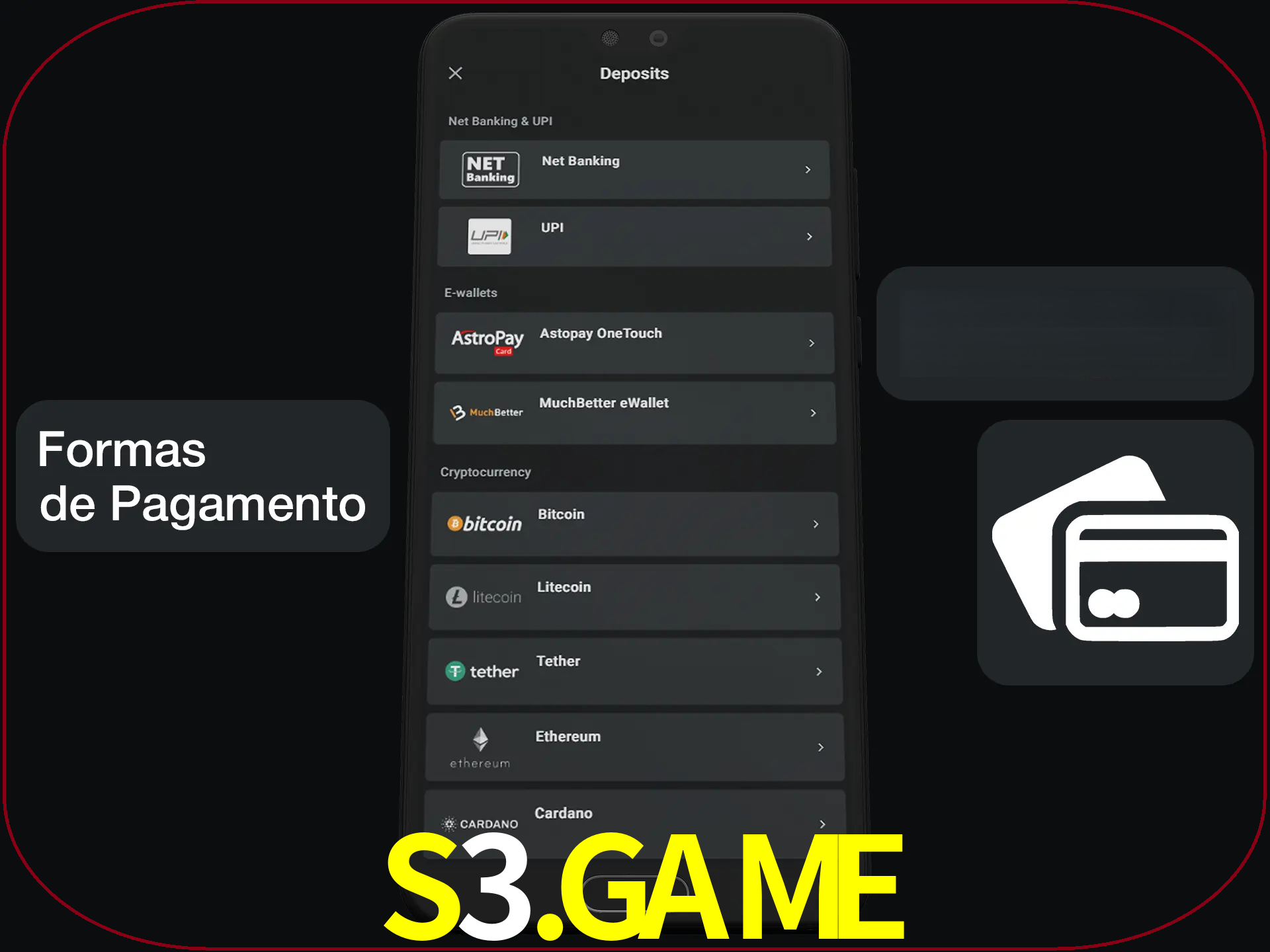 Escolha a forma de pagamento de sua preferência.