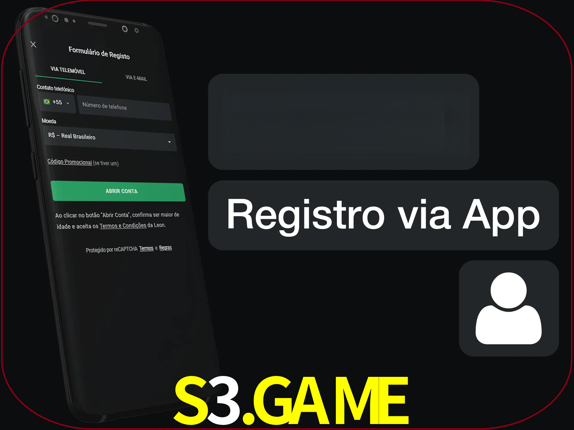 Registre-se com duas etapas usando o aplicativo.