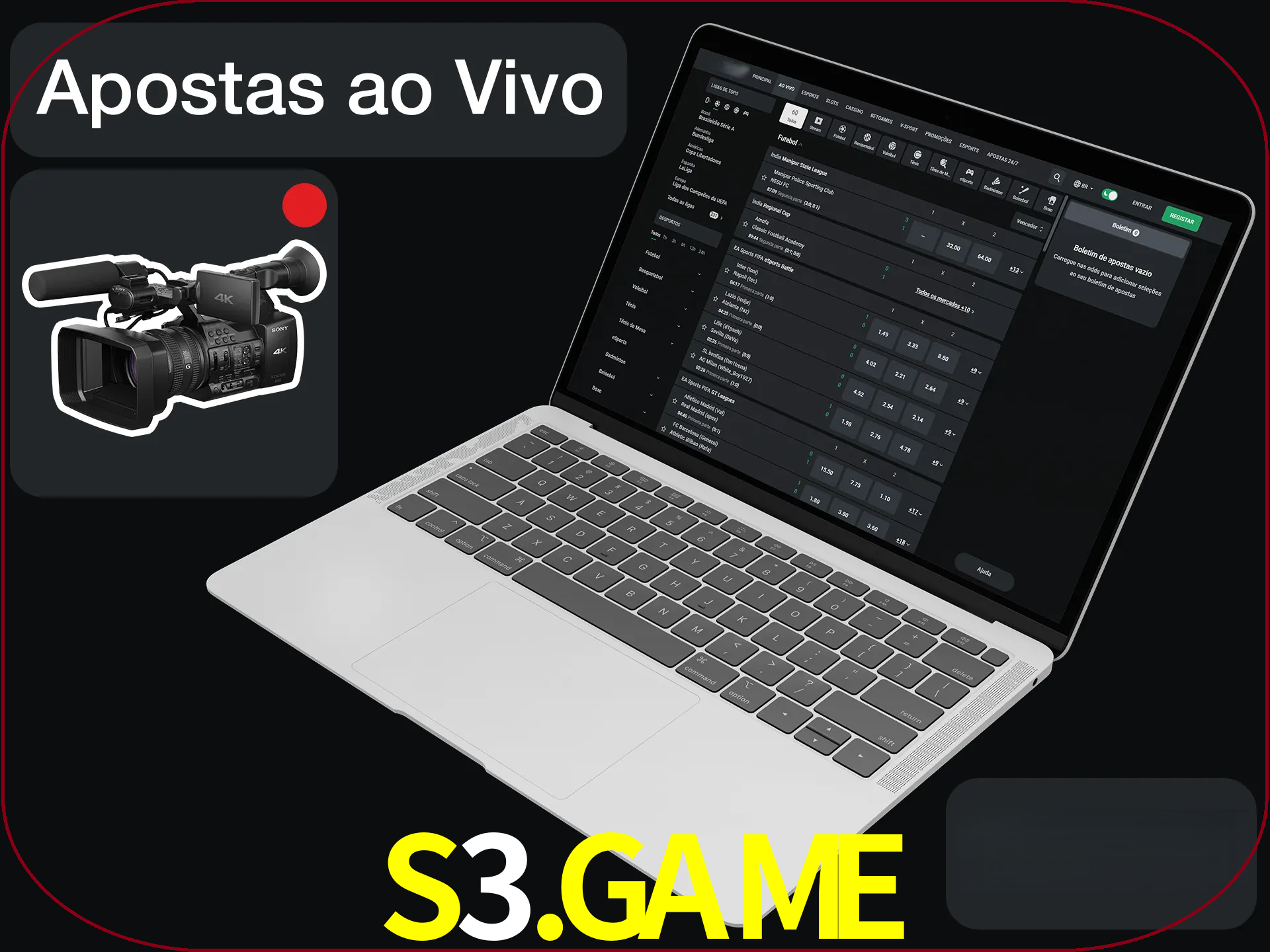Aposte em formato ao vivo em nosso site.